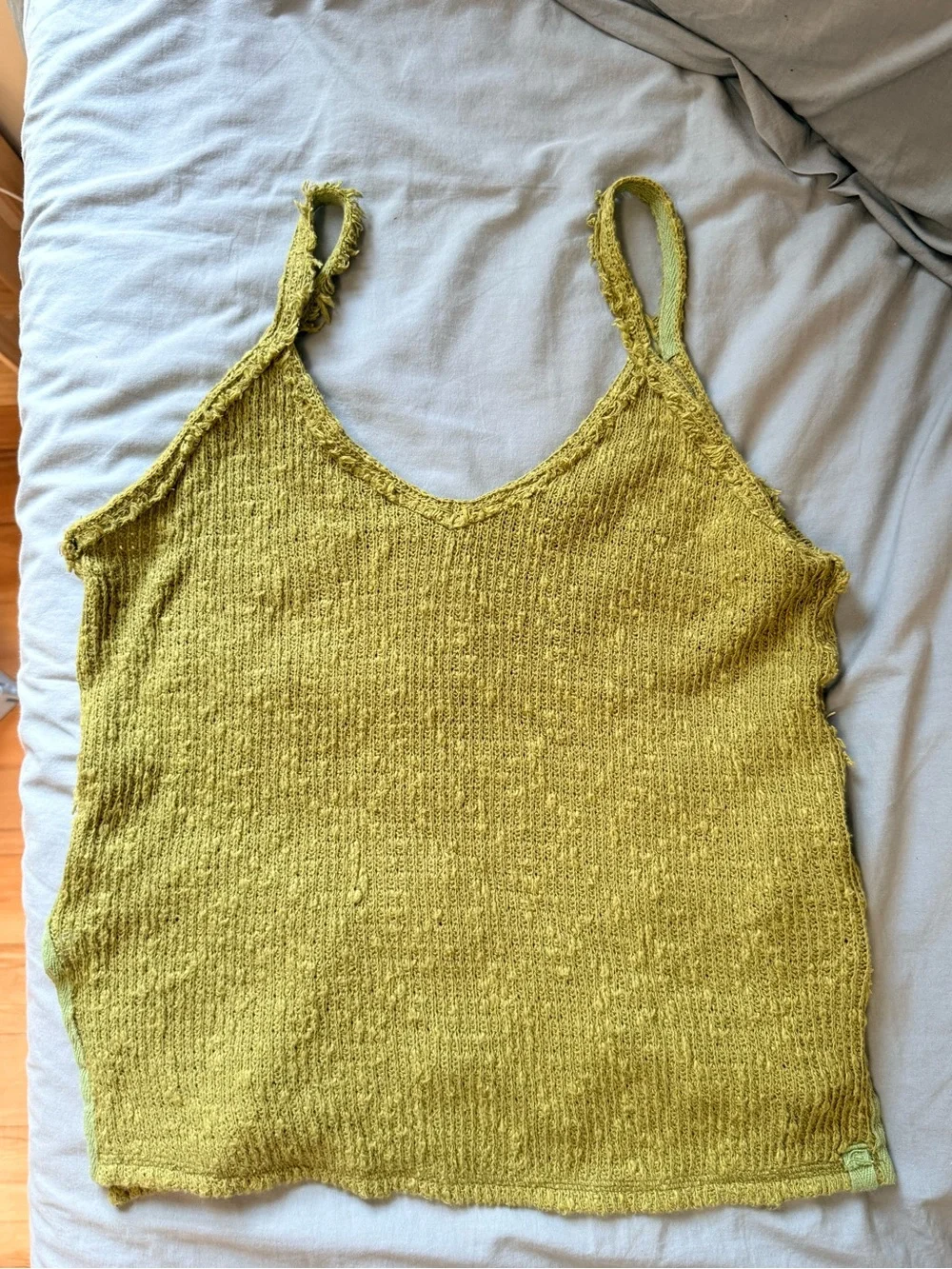 Free People Olive Knit Tank Top - ONE OF A KIND
